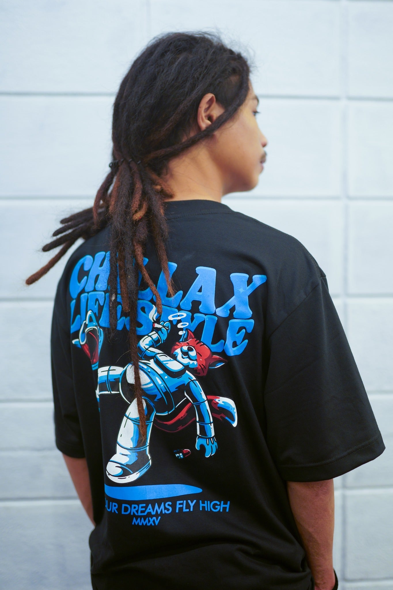 Chillax T-Shirt Robots Cat Design